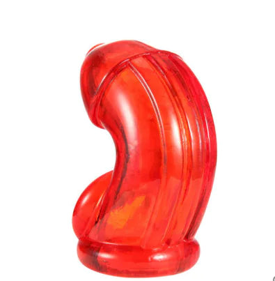 Silicone Male Chastity Device and Cock Ring - Yes, Ruby