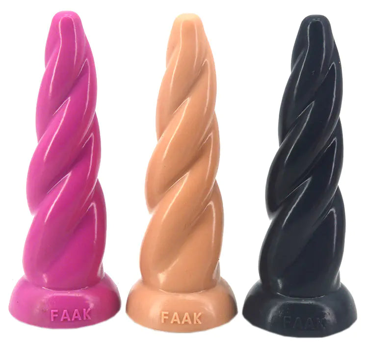 FAAK Silicone Realistic Anal Plug with Suction Cup - Yes, Ruby