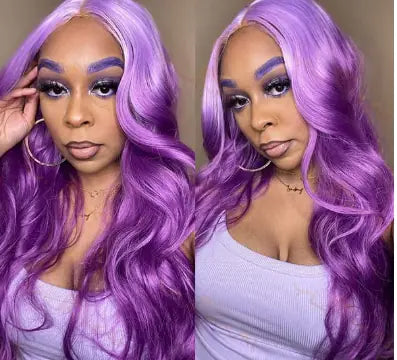 Black and Purple Gradient Long Curly Synthetic Wig - Yes, Ruby