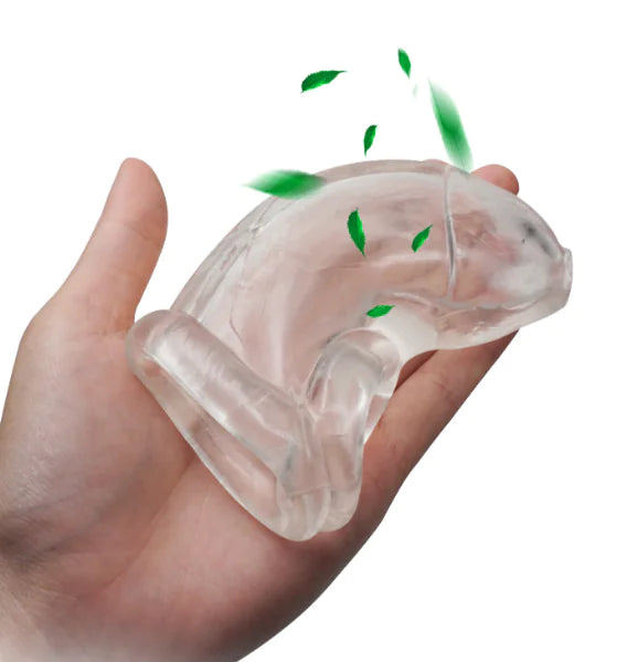 Silicone Male Chastity Device and Cock Ring - Yes, Ruby