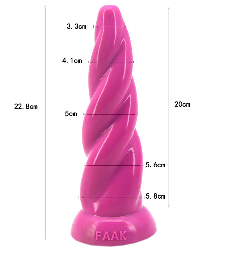 FAAK Silicone Realistic Anal Plug with Suction Cup - Yes, Ruby
