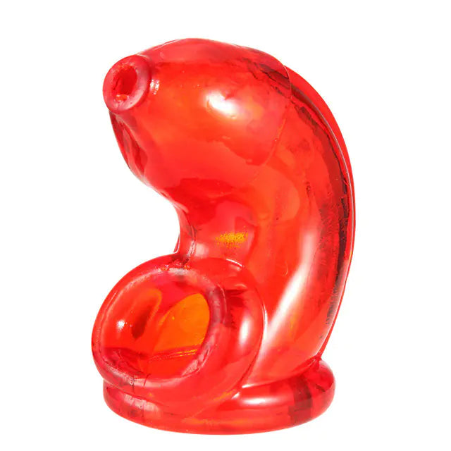 Silicone Male Chastity Device and Cock Ring - Yes, Ruby