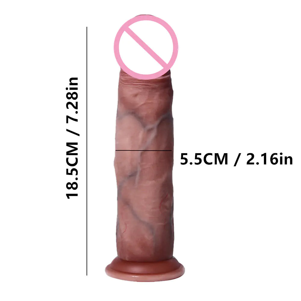 Double Layer Silicone Dildo for Manual Stimulation - Yes, Ruby