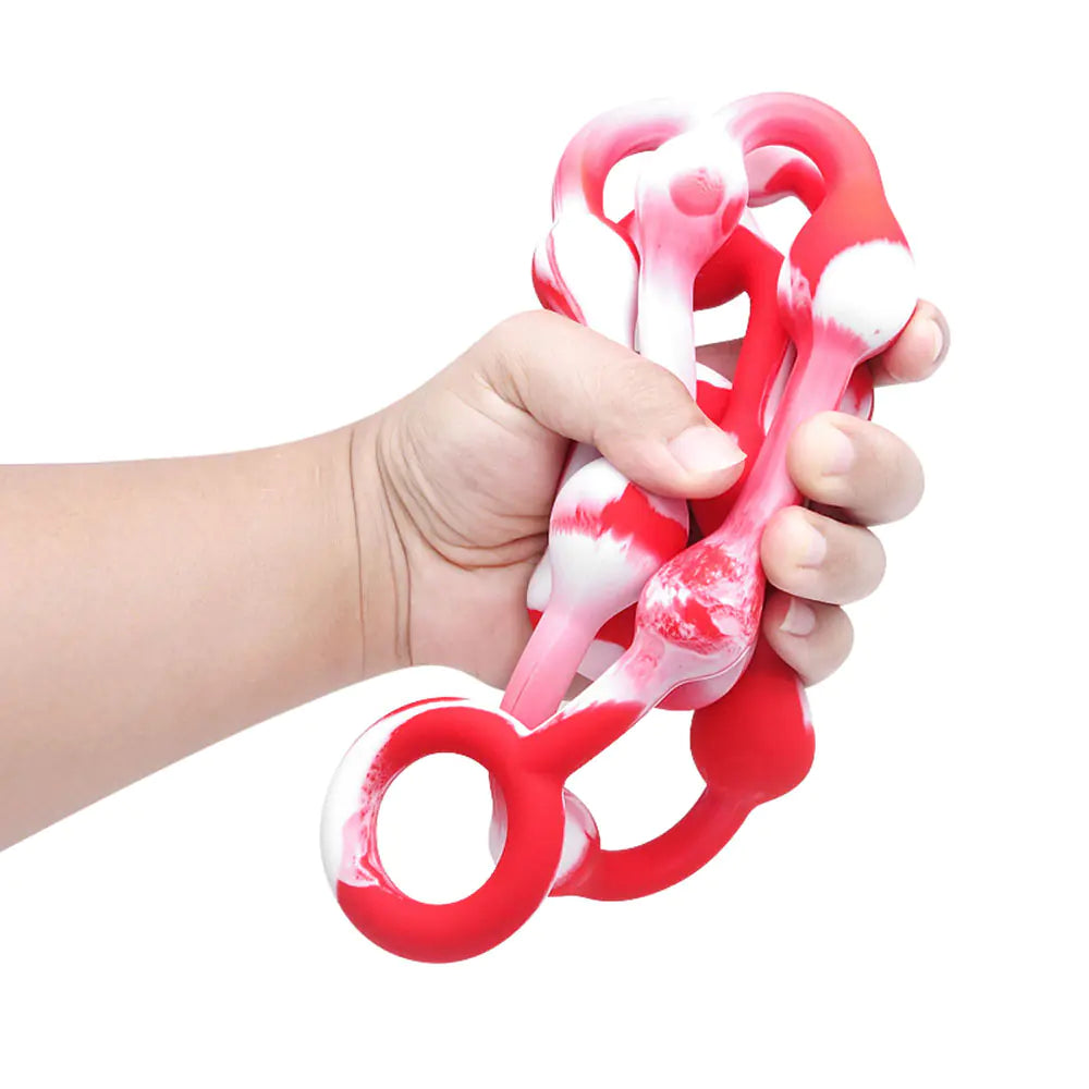 Silicone Anal Beads and Plug - 111cm Long - Yes, Ruby