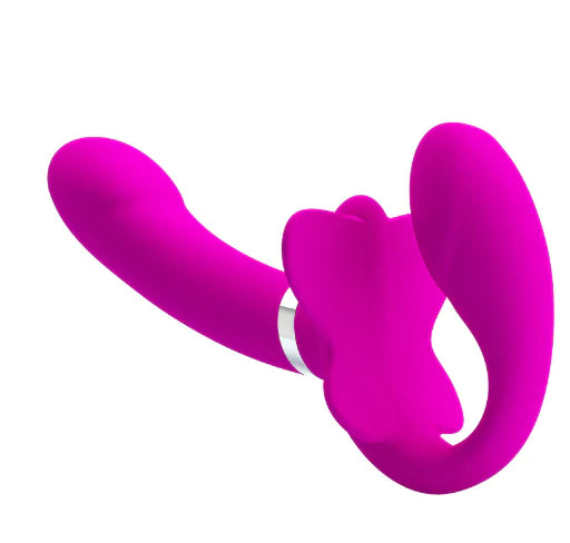 Strapless Strap-On Butterfly Vibrator - Yes, Ruby