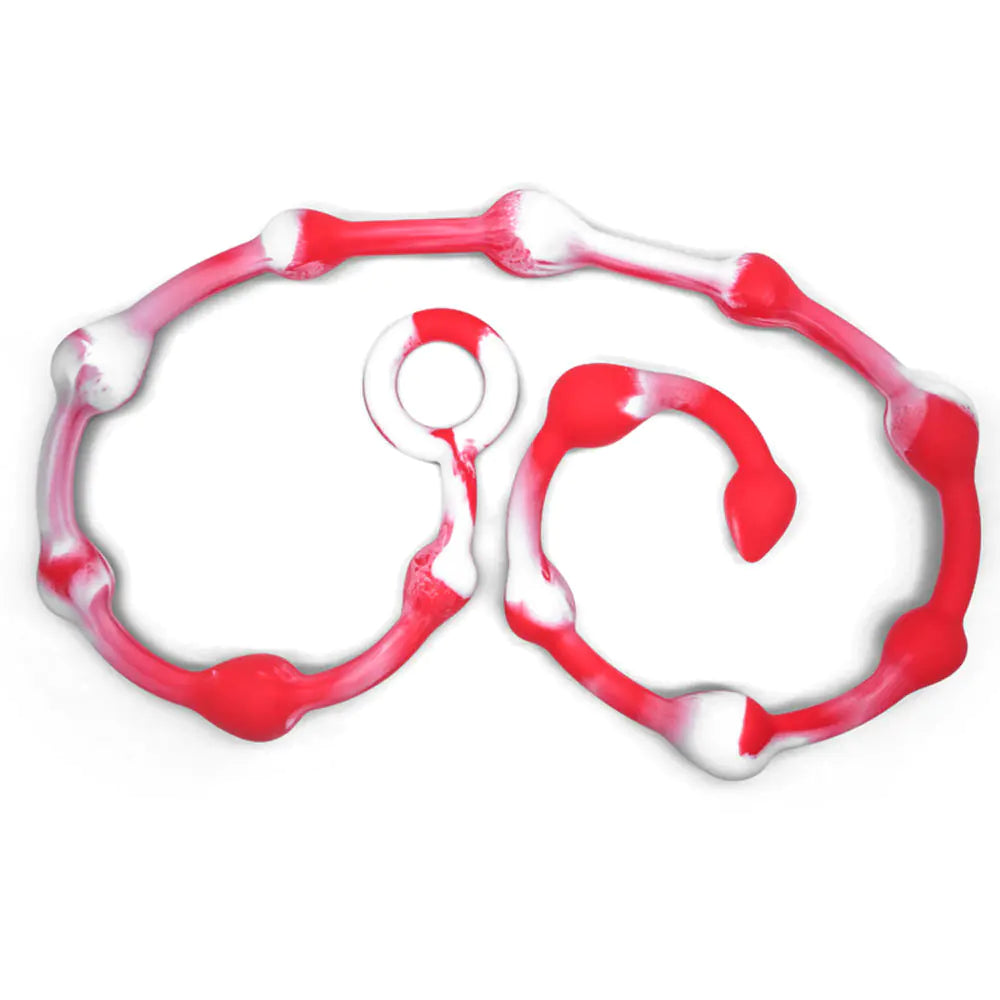 Silicone Anal Beads and Plug - 111cm Long - Yes, Ruby