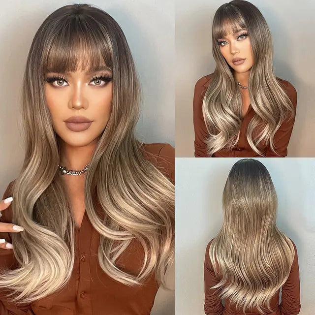 Synthetic Long Brown Wig - Yes, Ruby