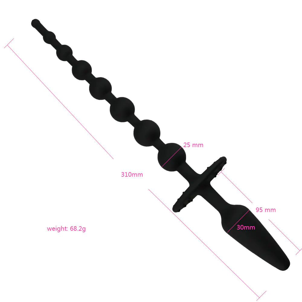 Silicone Beaded Anal Plug Prostate Massager - Yes, Ruby