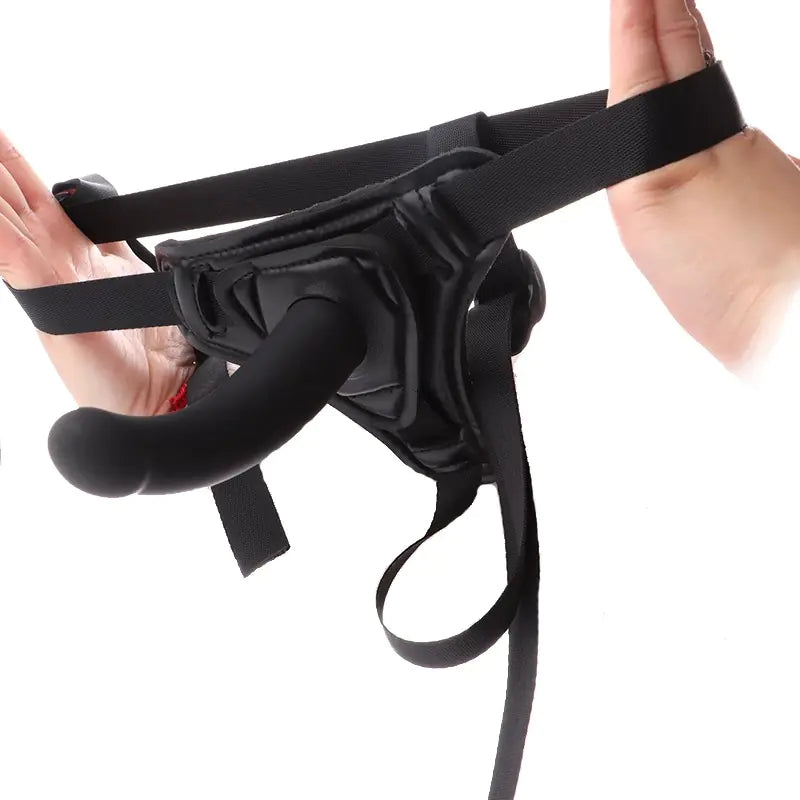 Dual Feature Leather Strapon Harness - Yes, Ruby