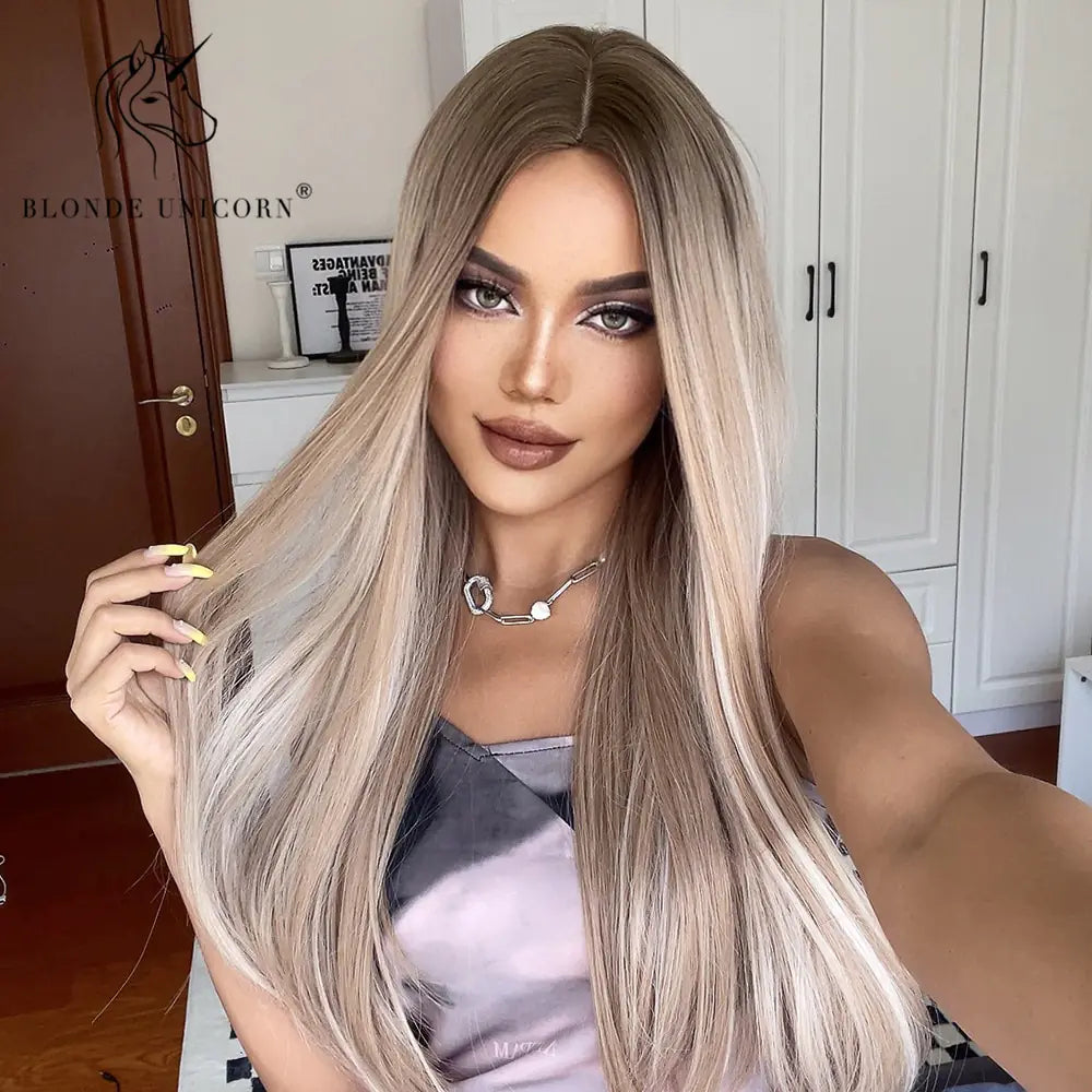 Synthetic Long Brown Wig - Yes, Ruby