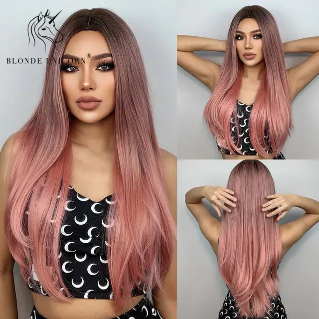 Synthetic Long Brown Wig - Yes, Ruby