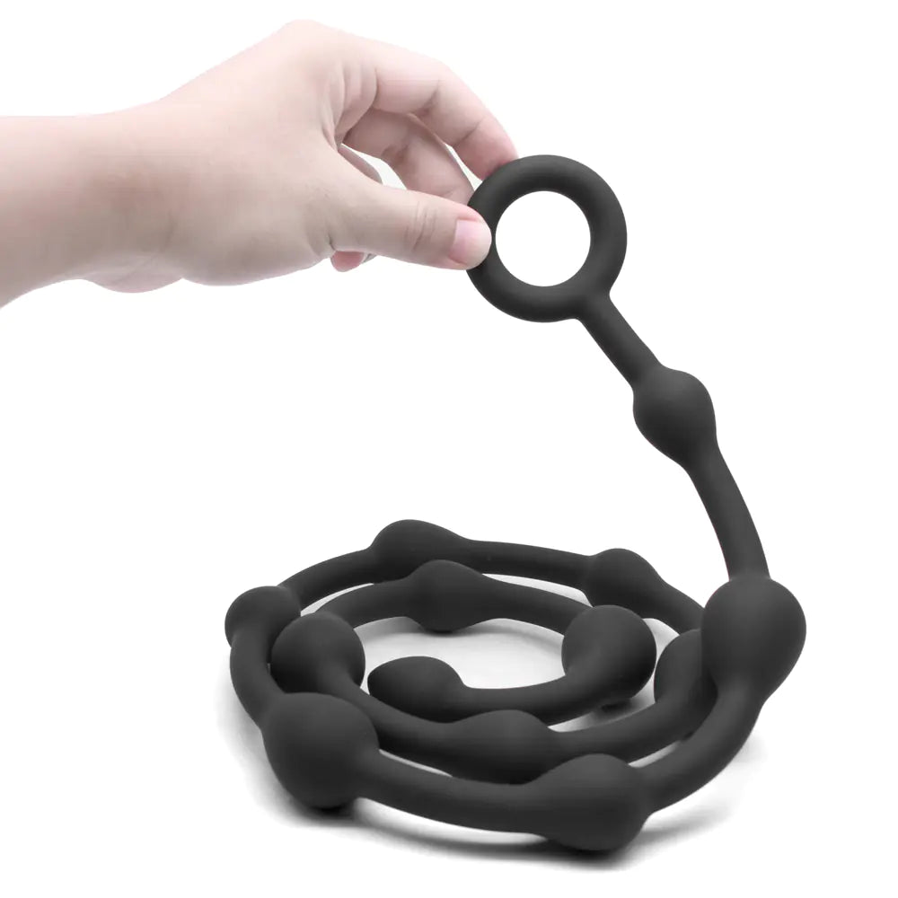 Silicone Anal Beads and Plug - 111cm Long - Yes, Ruby