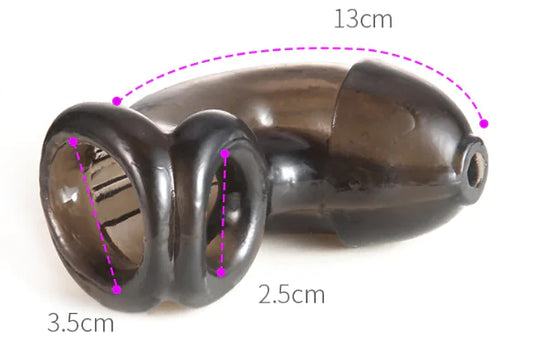 Silicone Male Chastity Device and Cock Ring - Yes, Ruby