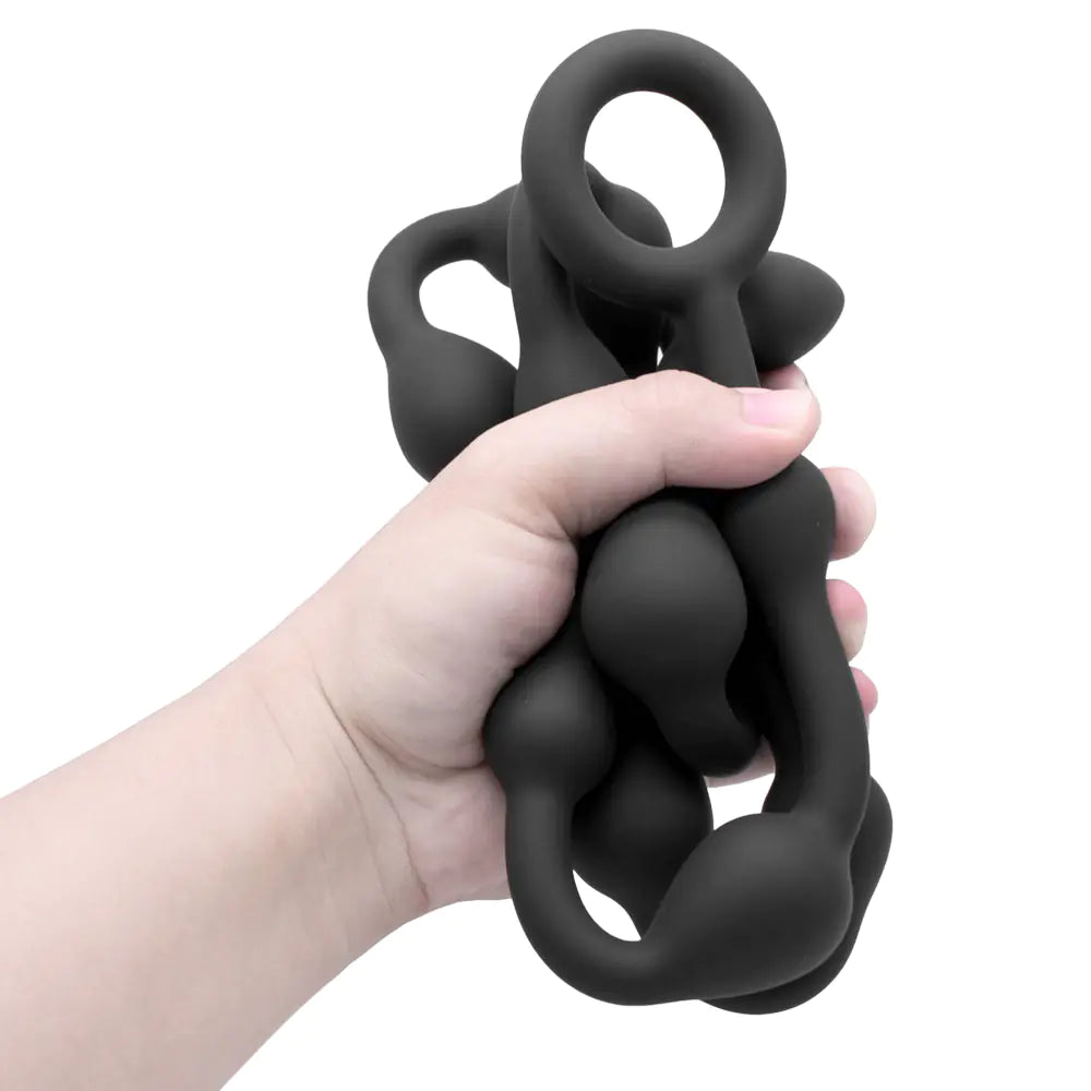 Silicone Anal Beads and Plug - 111cm Long - Yes, Ruby