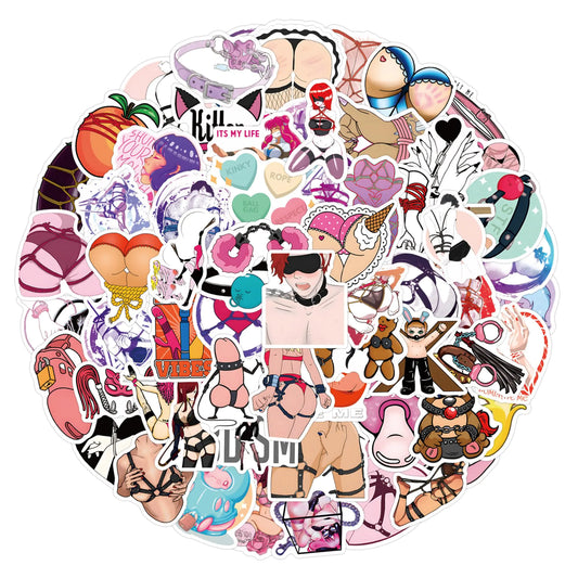 BDSM Theme Stickers 120-Pack: Vinyl Decals - Yes, Ruby