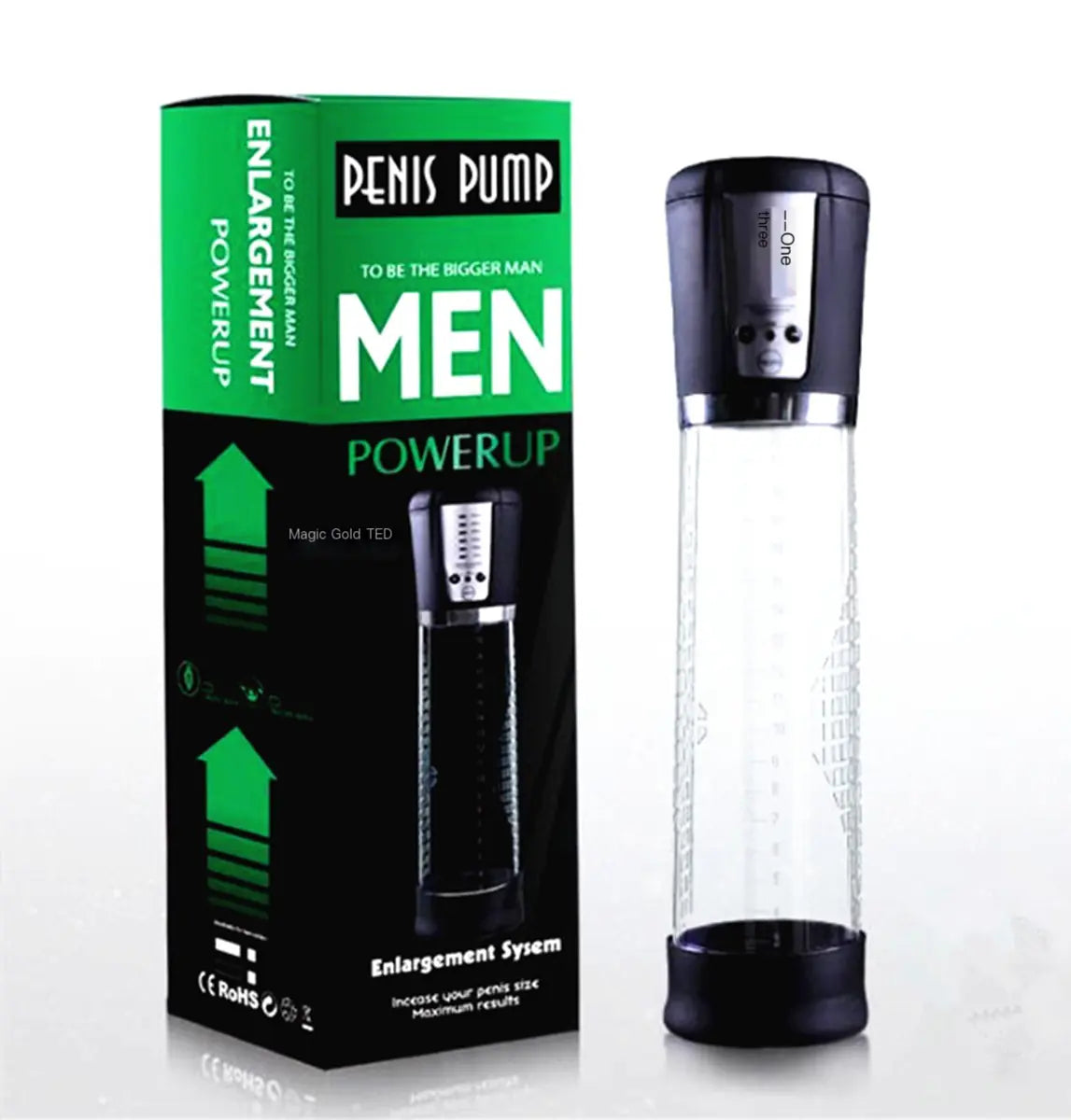 Electric Manual Vacuum Penis Stretching Pump - Yes, Ruby