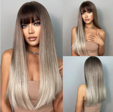 Synthetic Long Brown Wig - Yes, Ruby