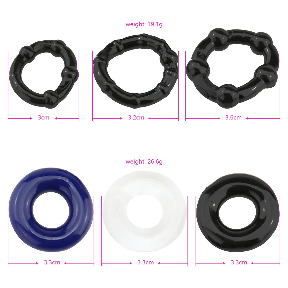 Tri-Color Silicone Cock Ring - Yes, Ruby