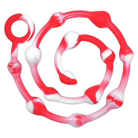 Silicone Anal Beads and Plug - 111cm Long - Yes, Ruby