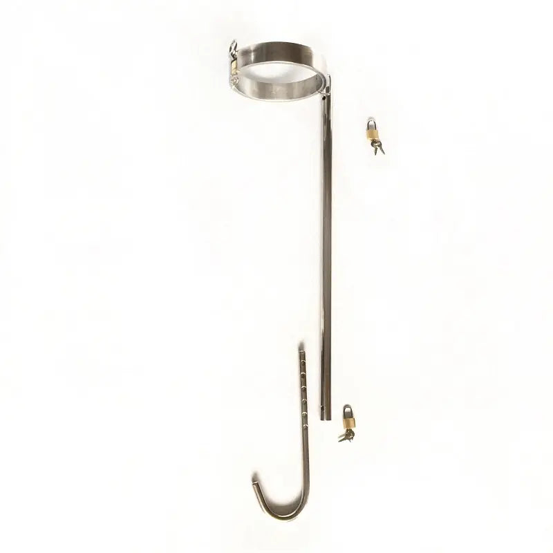 Unisex Stainless Steel Collar and Anal Hook Restraint - Yes, Ruby