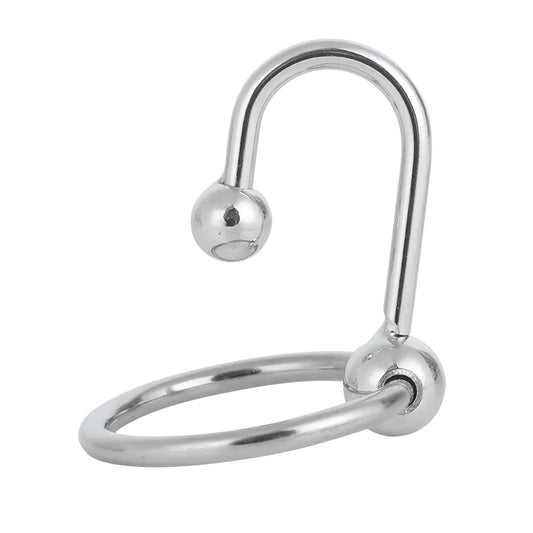 Metal Cock Ring with Urethral Stop - Yes, Ruby