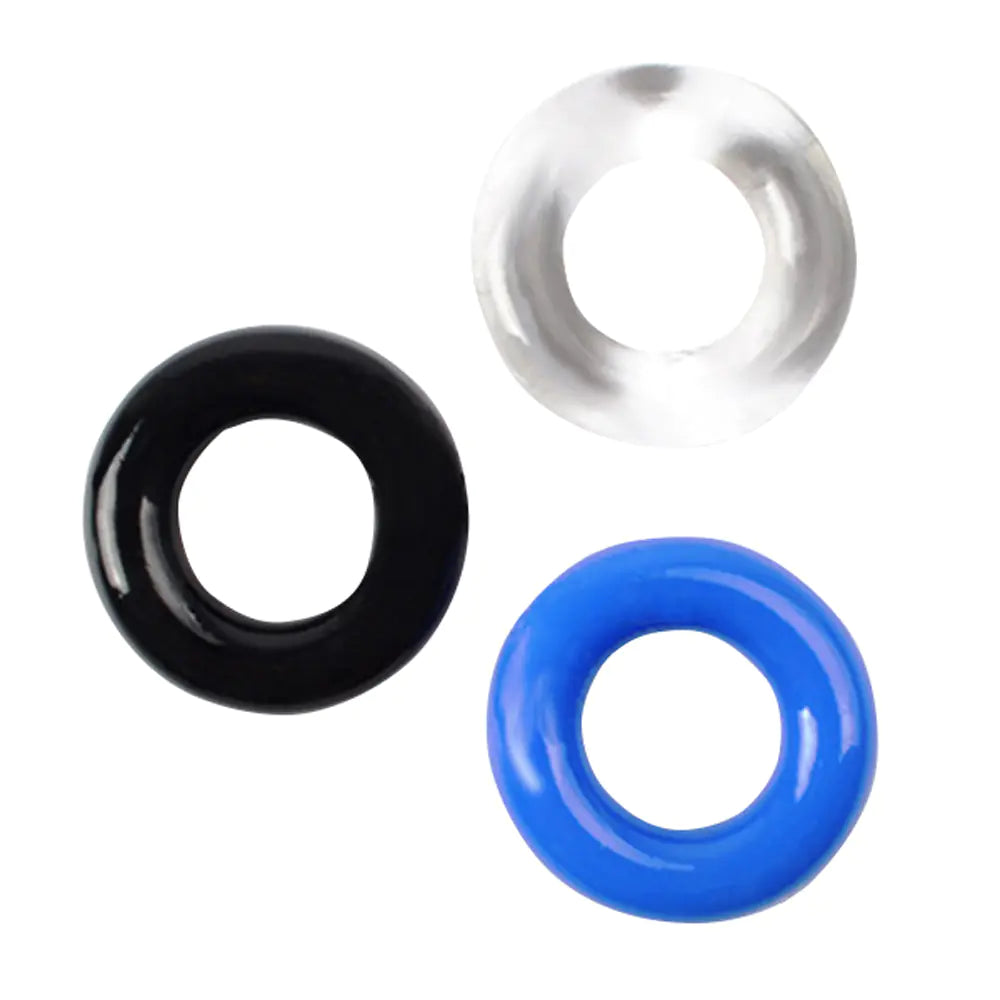 Tri-Color Silicone Cock Ring - Yes, Ruby