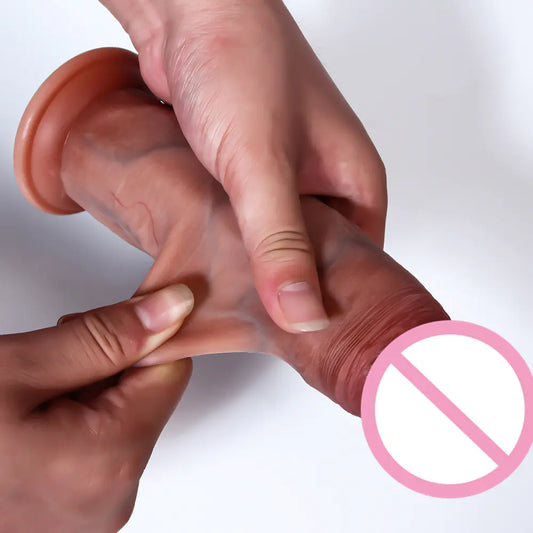 Double Layer Silicone Dildo for Manual Stimulation - Yes, Ruby
