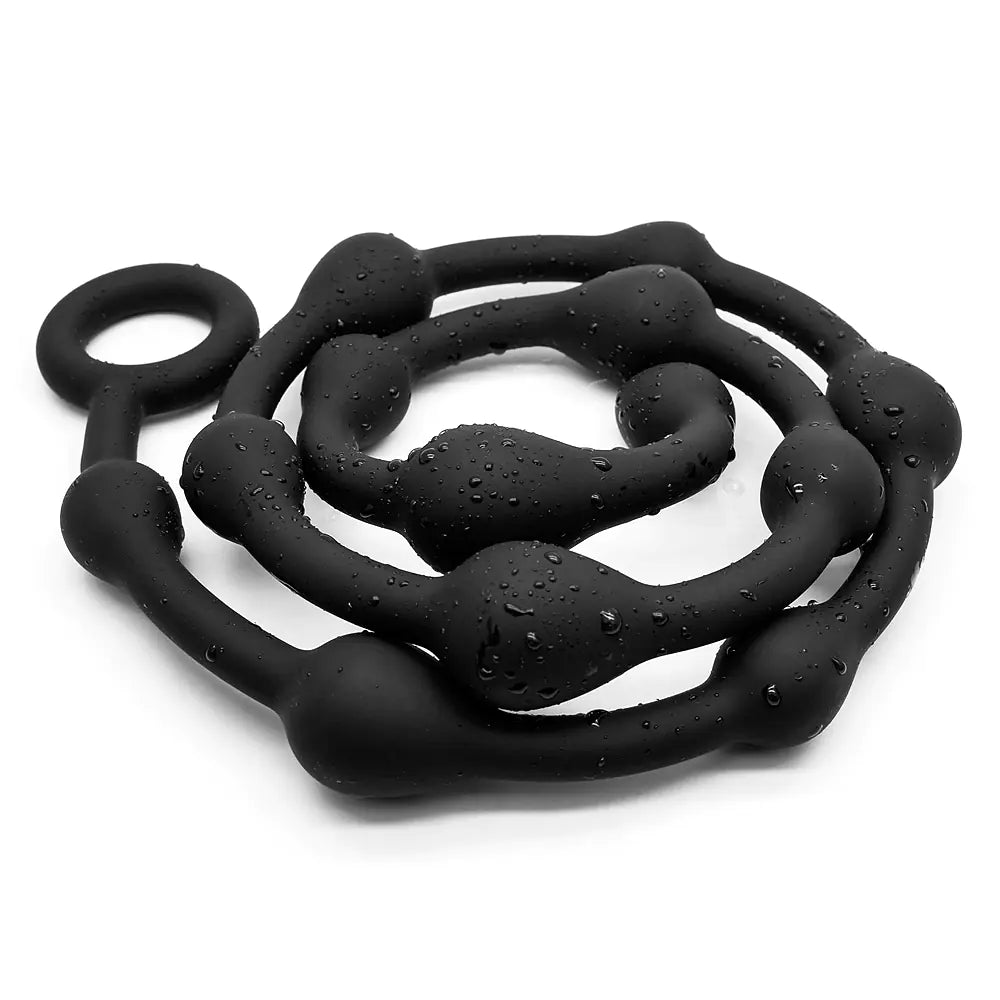 Silicone Anal Beads and Plug - 111cm Long - Yes, Ruby