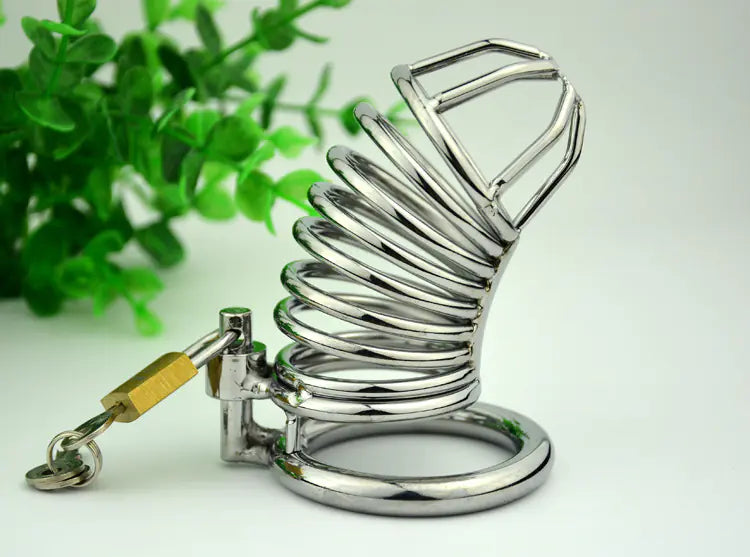 Men's Chastity Device with Padlock - Yes, Ruby