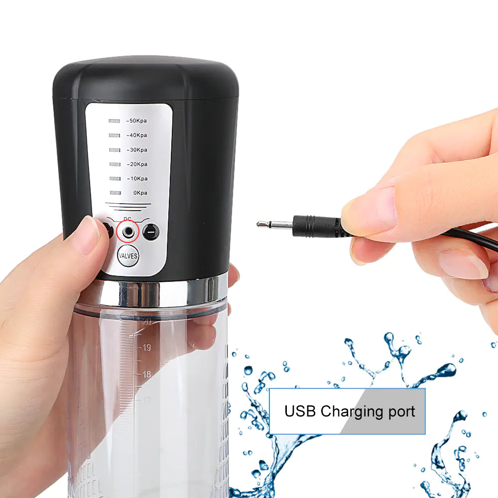 Electric Manual Vacuum Penis Stretching Pump - Yes, Ruby