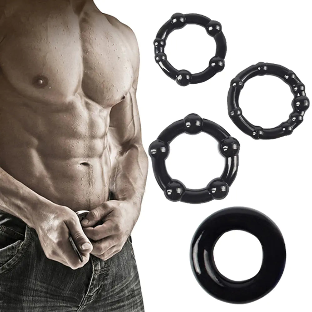 Tri-Color Silicone Cock Ring - Yes, Ruby
