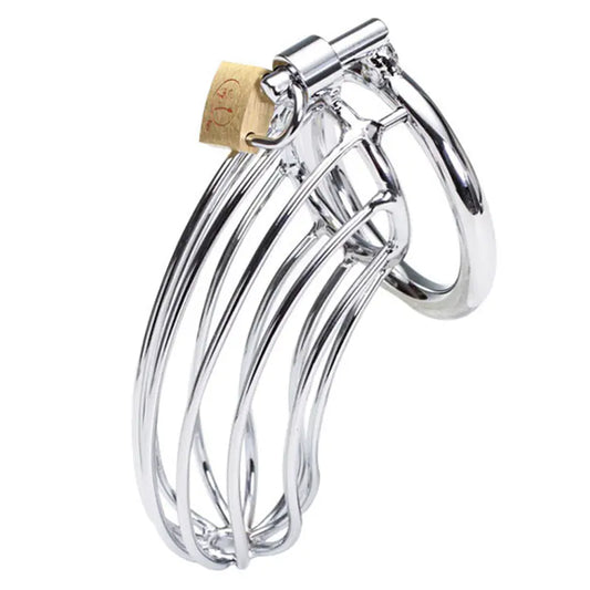 Stainless Steel Chastity Cage - Yes, Ruby