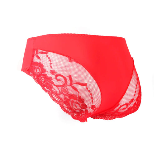 Men's Lace Floral Sissy Panties - Yes, Ruby