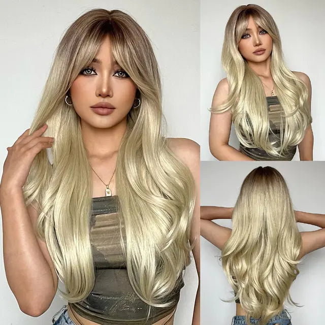 Synthetic Long Brown Wig - Yes, Ruby