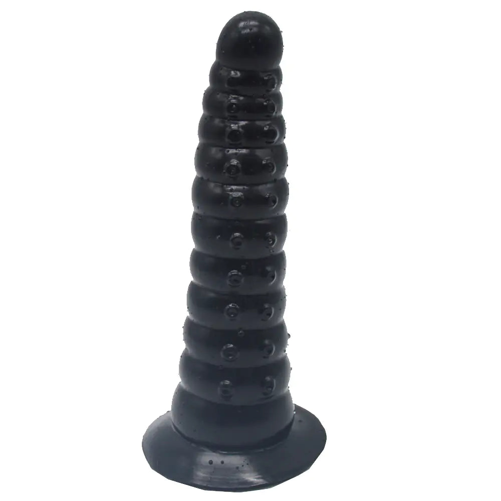 Silicone Ribbed Tentacle Dildo with Suction Cup - Yes, Ruby