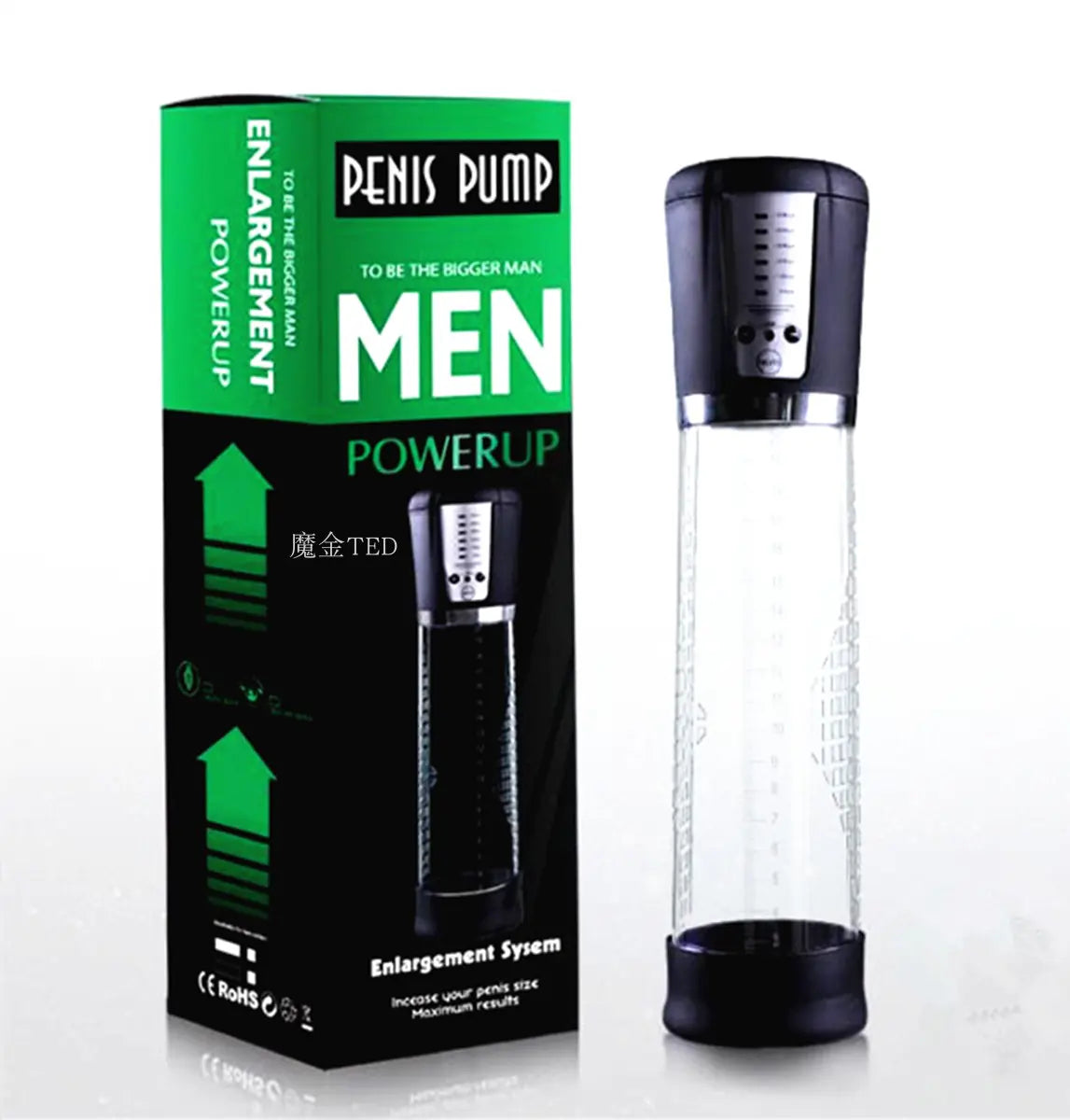 Electric Manual Vacuum Penis Stretching Pump - Yes, Ruby