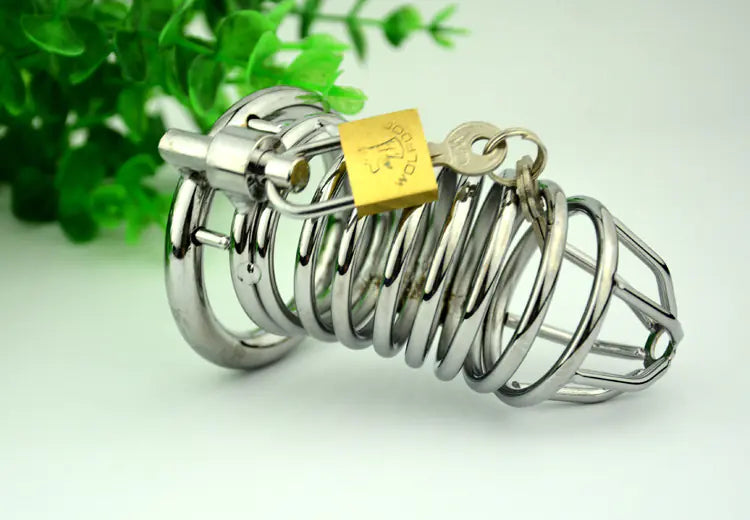 Men's Chastity Device with Padlock - Yes, Ruby