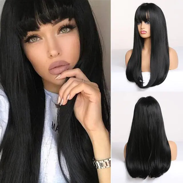 Synthetic Long Brown Wig - Yes, Ruby